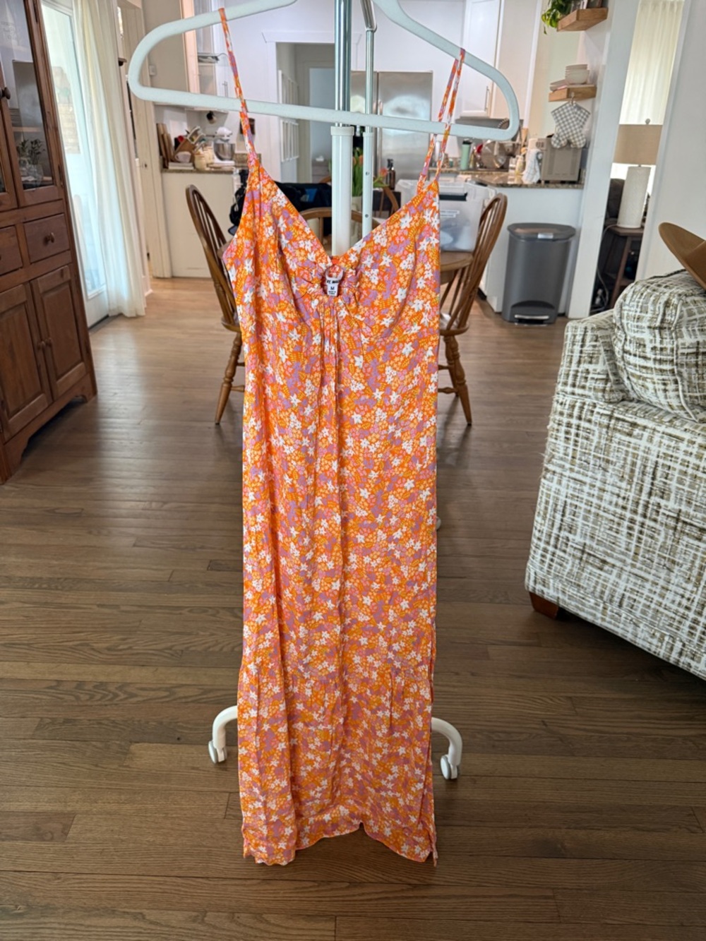 Steve Madden Orange Floral Maxi Dress